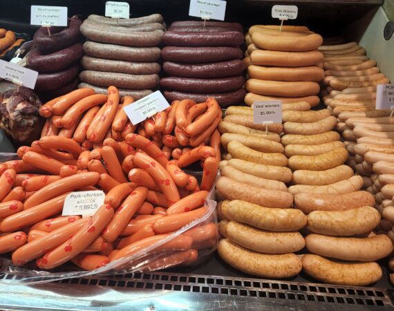 Assorted deli sausages